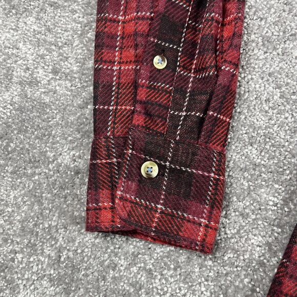 Tailor Byrd Shirt Mens Small Sweatershirt Flannel Button Up Plaid Pocket Red NWT - Picture 6 of 16